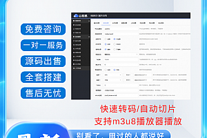 新版本双码率云转码视频M3U8切片系统开源修复版源码